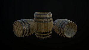 Wooden open barrel 3D model
