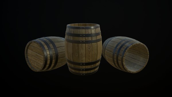 Wooden open barrel 3D model