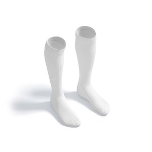 White Knee High Socks - fabric sox pair
