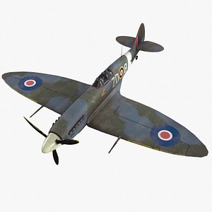 3D Supermarine Spitfire X Fighter Plane - 3 Wear Condition Rust - Worn - Pristine