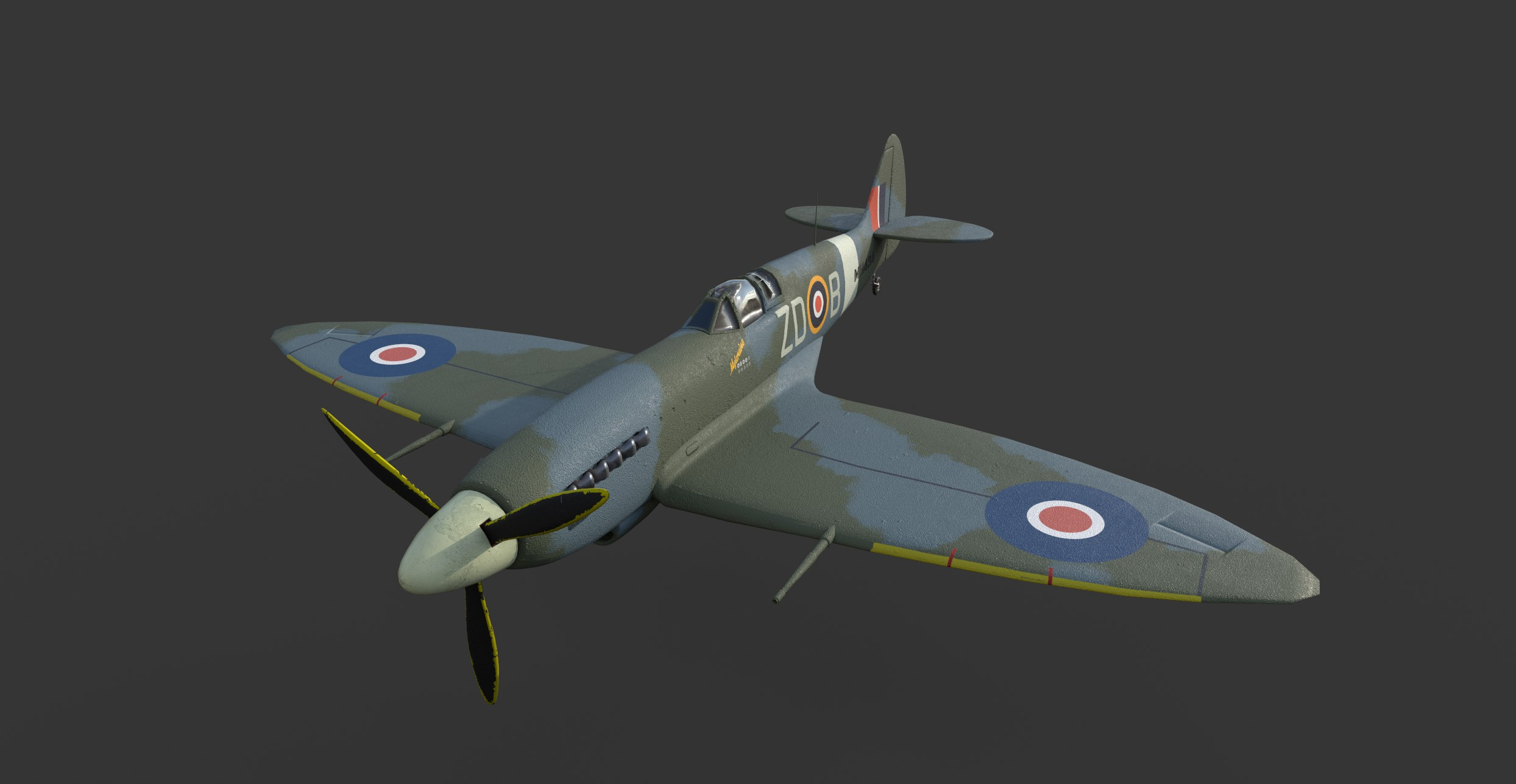 modelo 3d Supermarine Spitfire X Fighter Plane - 3 Wear Condition Rust ...