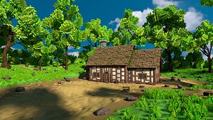 Medieval House 14 With Environment 3D model