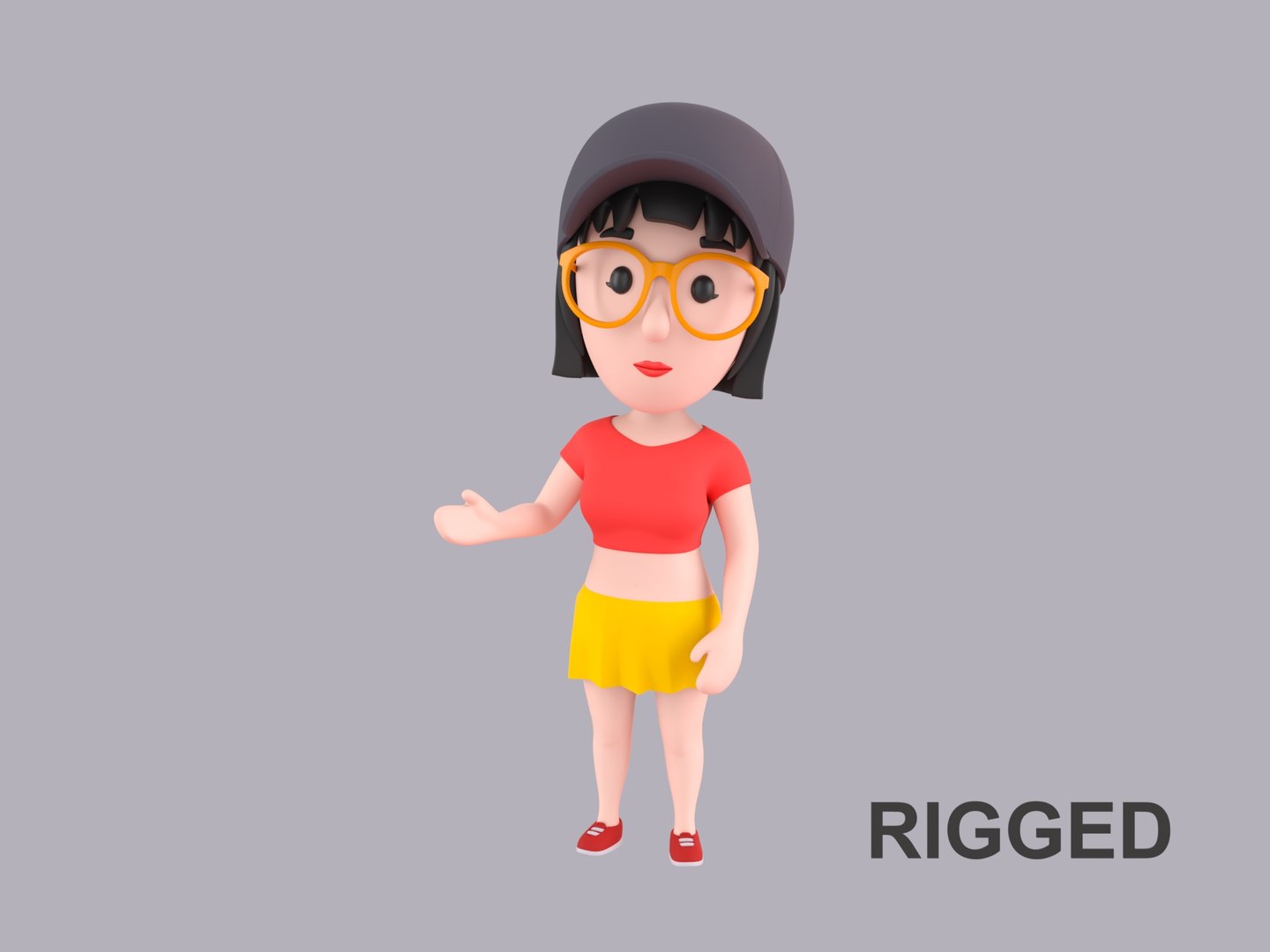 Cartoon Female Character Rigged 083 Model - TurboSquid 2383434