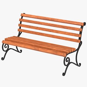 3D Park Bench 01