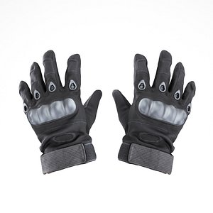 Military gloves of color black with PBR textures 16
