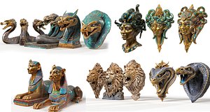 3D Ancient egyptian sculptures