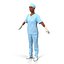 Female Surgeon African American 2 with Blood 3D Model