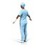 Female Surgeon African American 2 with Blood 3D Model