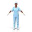 Female Surgeon African American 2 with Blood 3D Model