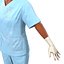 Female Surgeon African American 2 with Blood 3D Model