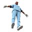 Female Surgeon African American 2 with Blood 3D Model