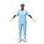 Female Surgeon African American 2 with Blood 3D Model