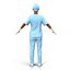 Female Surgeon African American 2 with Blood 3D Model