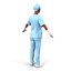 Female Surgeon African American 2 with Blood 3D Model