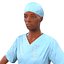 Female Surgeon African American 2 with Blood 3D Model