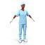 Female Surgeon African American 2 with Blood 3D Model