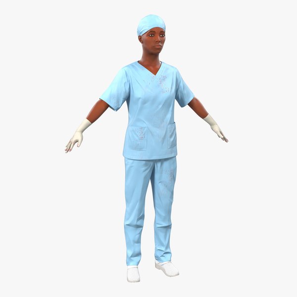 female surgeon african american 3d 3ds