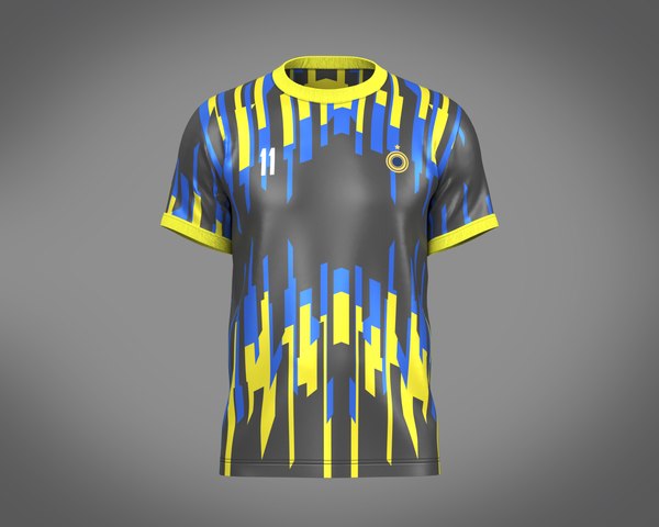 Soccer Football Black and Blue Jersey Player-11 3D model