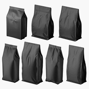 3D Coffee Bag Mockup Set 02