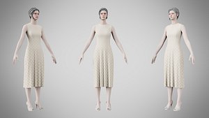 Dress 43 Citrine White 3D