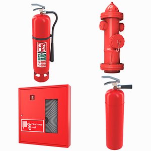 fighting hose extinguisher 3D model