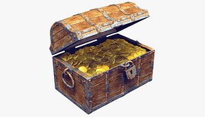 3ds max old wooden treasure chest