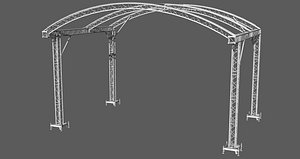 3D prolyte arc roof trusses model