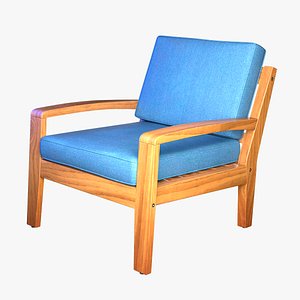 Wooden chair 01 3D