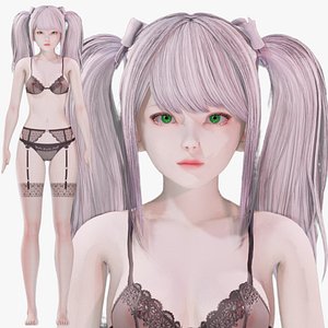 Lingerie clothes 0013 - Rigged -Unreal - Unity - Blender - Animated - Realistic Female Character