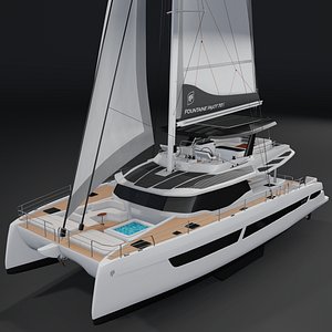 Fountaine Pajot 70S 3D Catamaran PBR Render 3D model