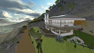 3d pool farm house model