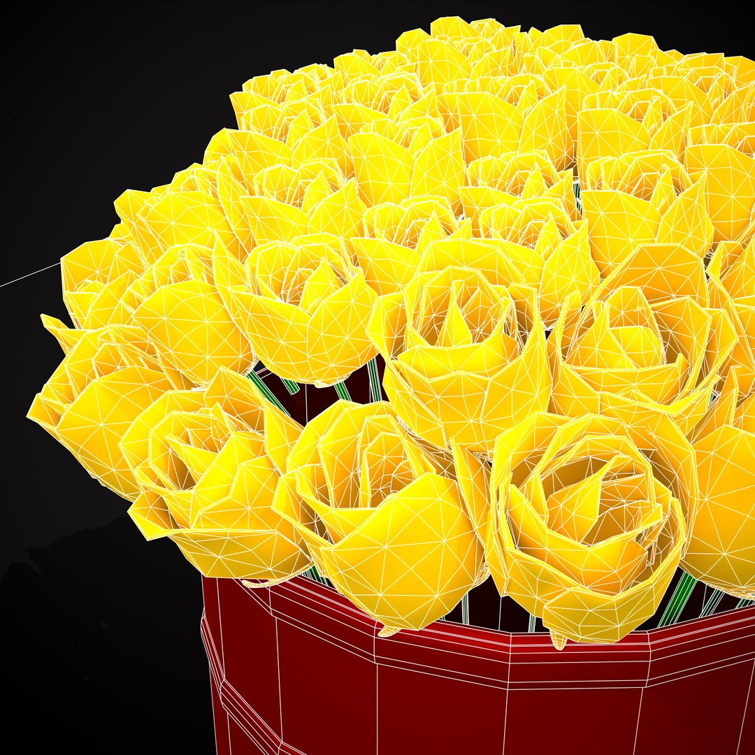 3D Yellow Roses Tin model - TurboSquid 2177173