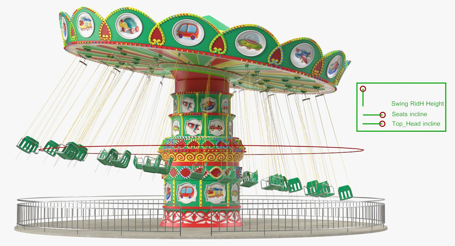 Swing Ride Rigged Model - TurboSquid 1428205