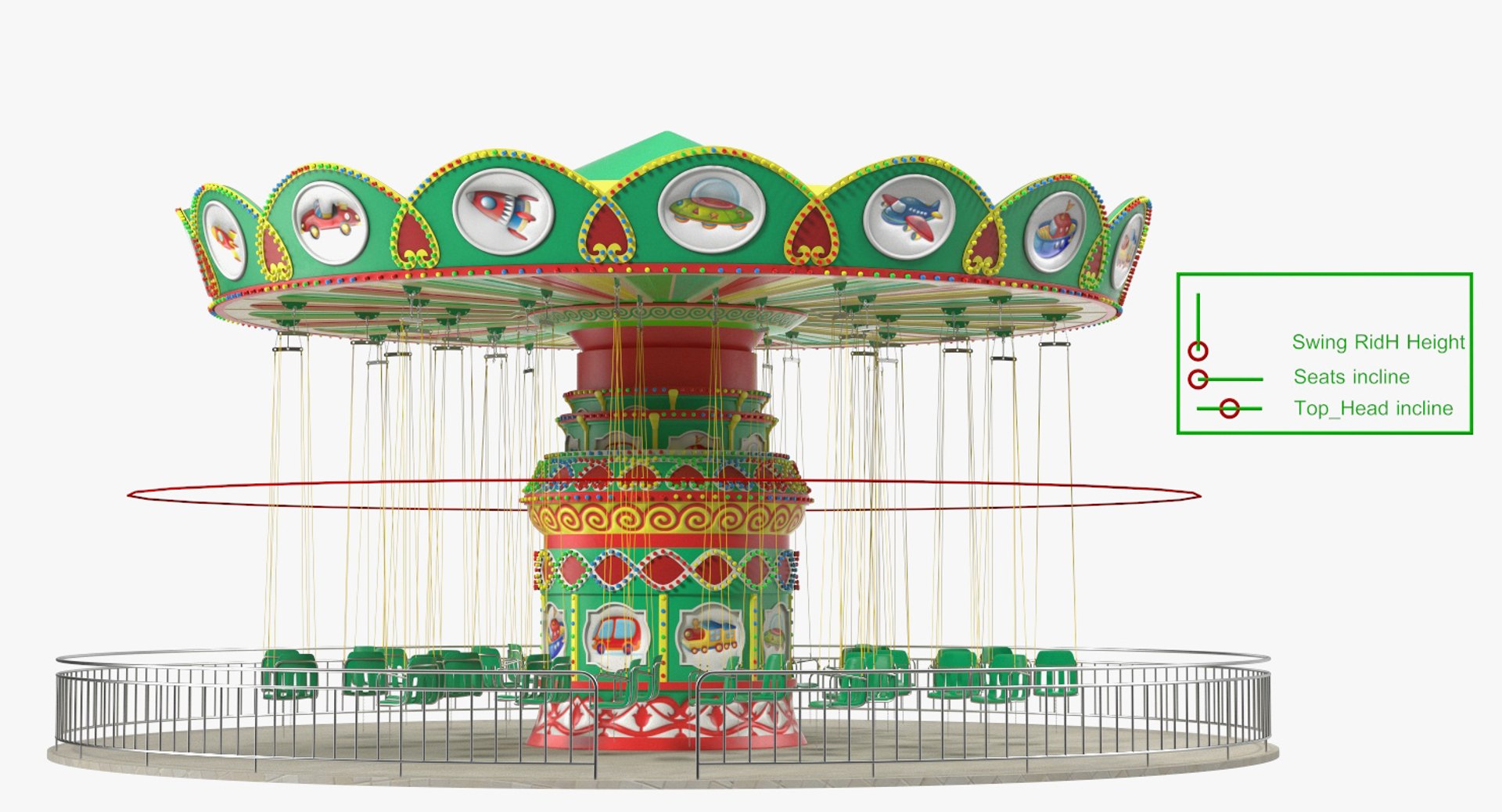 Swing Ride Rigged Model - TurboSquid 1428205