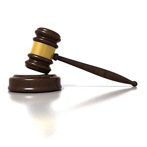 3d wooden judge gavel