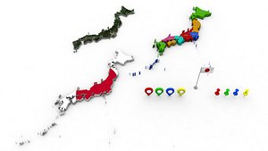 3D model Japan Map Pack