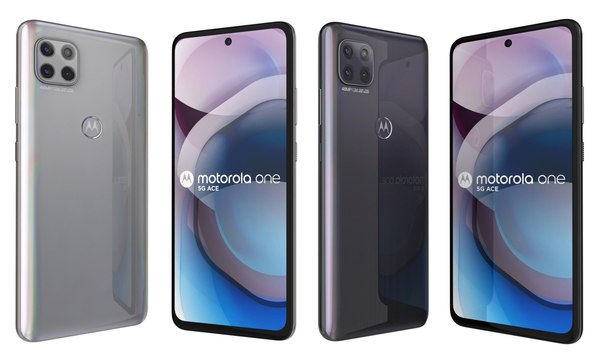3D Motorola One 5G Ace Frosted Silver And Volcanic Gray model