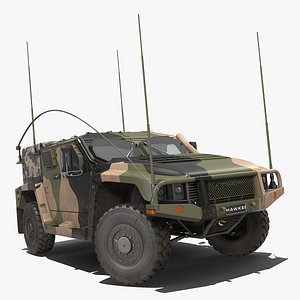 Hawkei PMV 4x4 High Mobility Protected Vehicle Rigged 3D Model