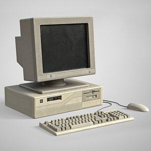 3D Old Computer - Retro PC Office Desktop model