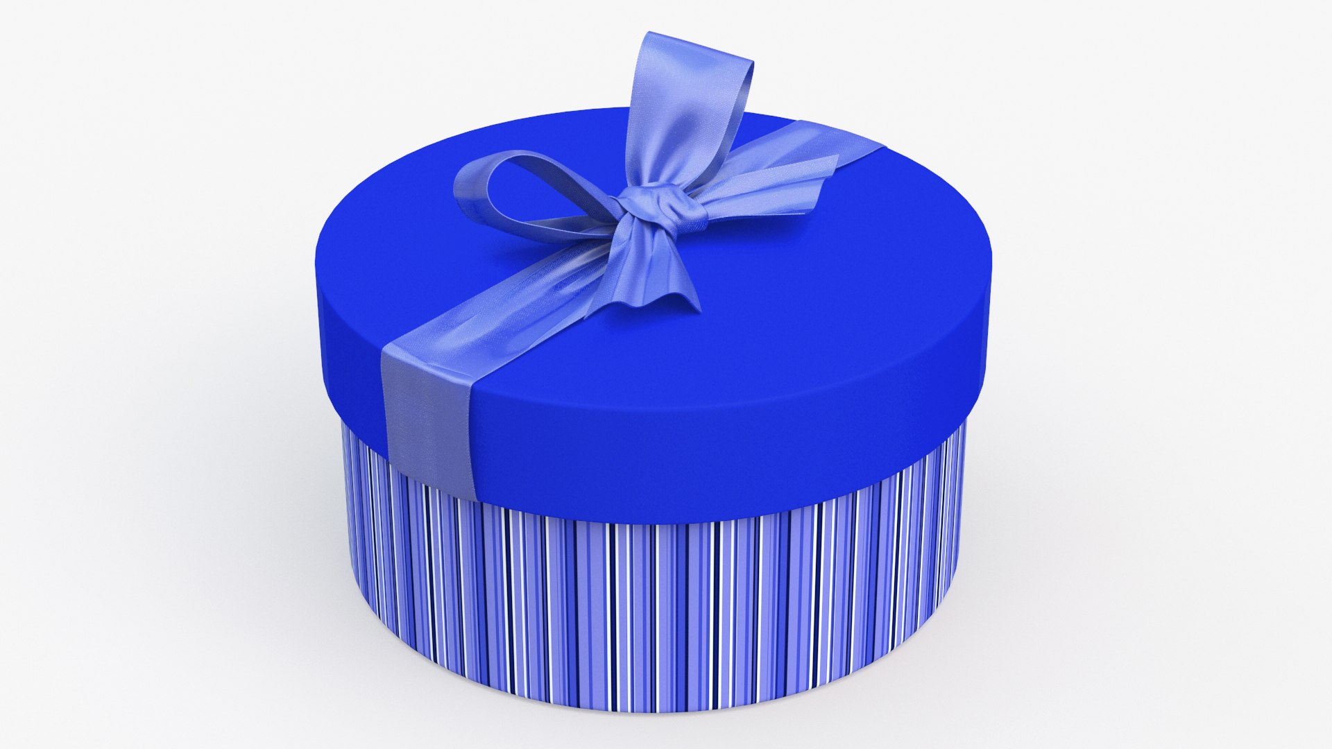 Round Gift Box with Elegant Ribbon 3D model preview