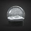 Snowglobe with cycled animated snowfall on dark background