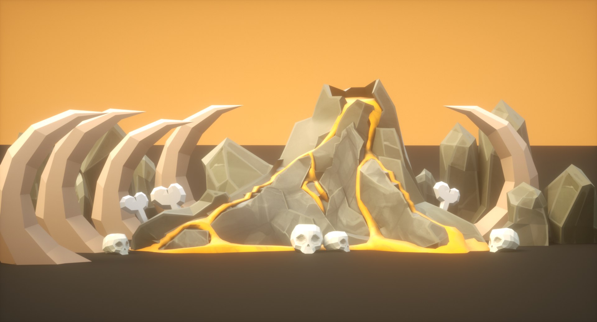Volcano Rock Cartoon Pack 3D Model - TurboSquid 1399892