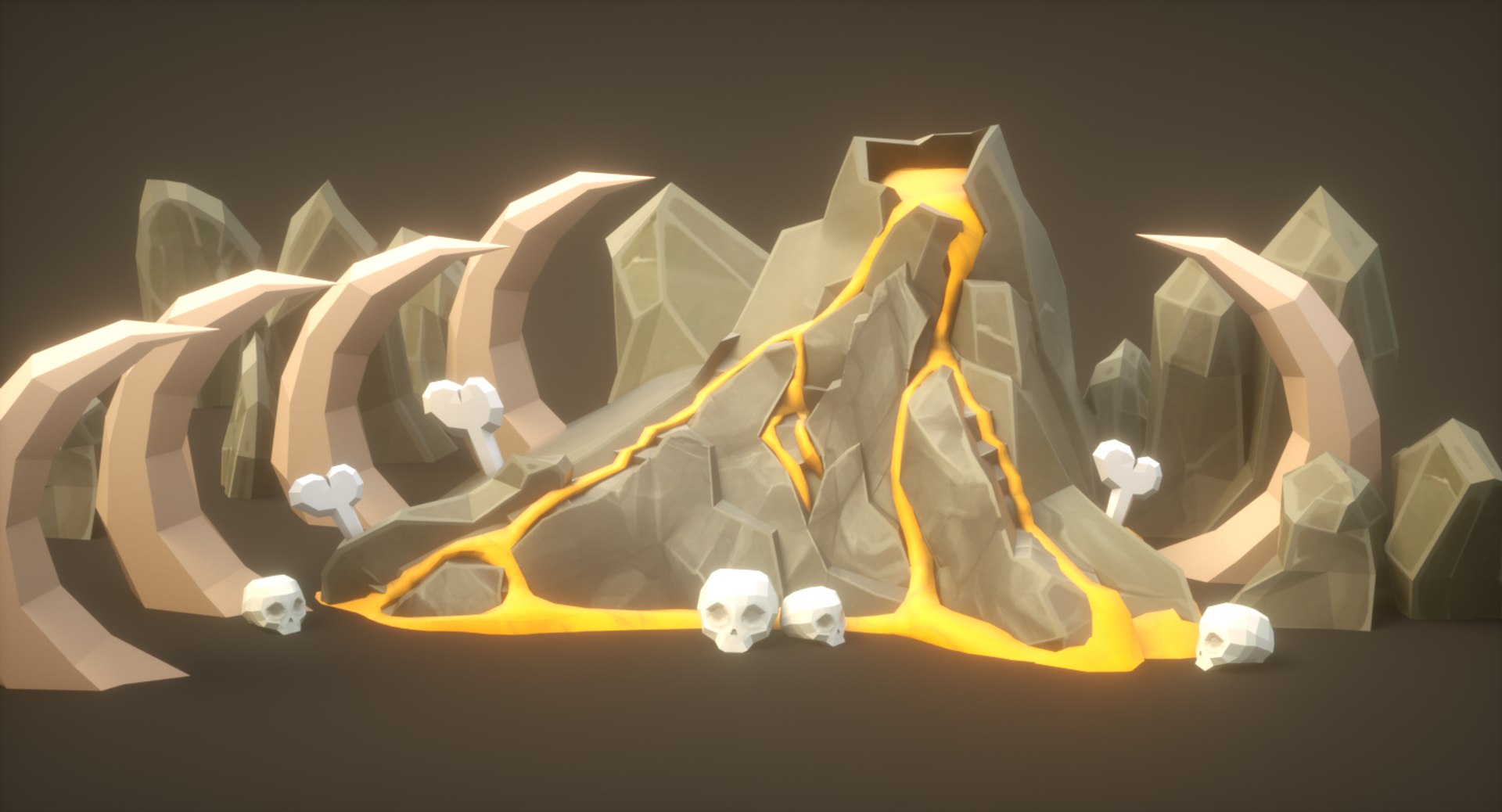 Volcano Rock Cartoon Pack 3D Model - TurboSquid 1399892