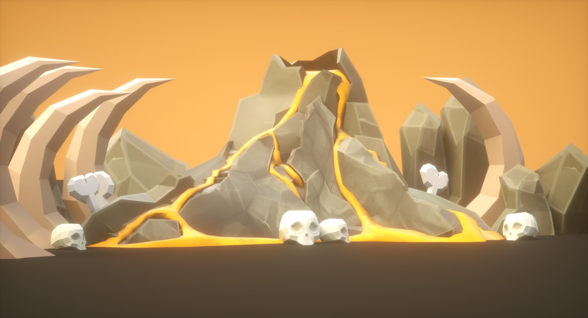 Volcano Rock Cartoon Pack 3D Model - TurboSquid 1399892