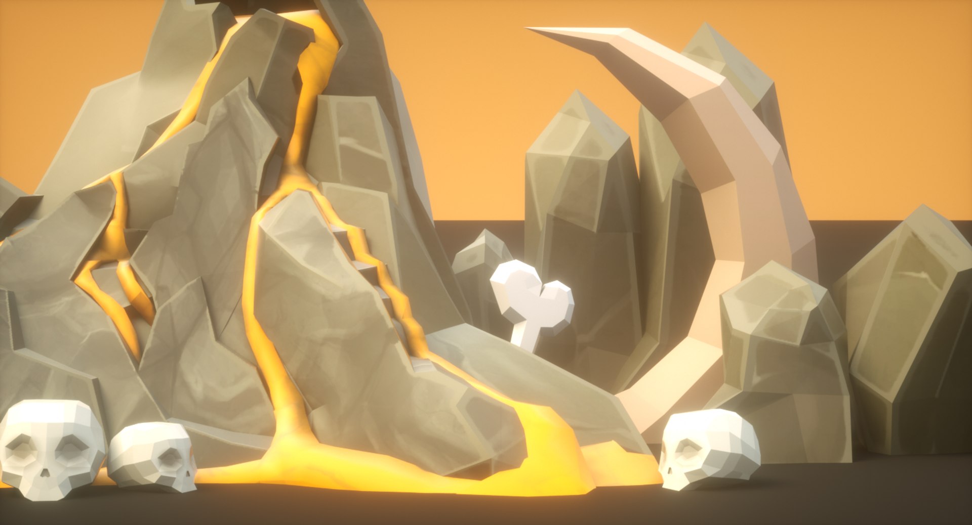 Volcano Rock Cartoon Pack 3D Model - TurboSquid 1399892