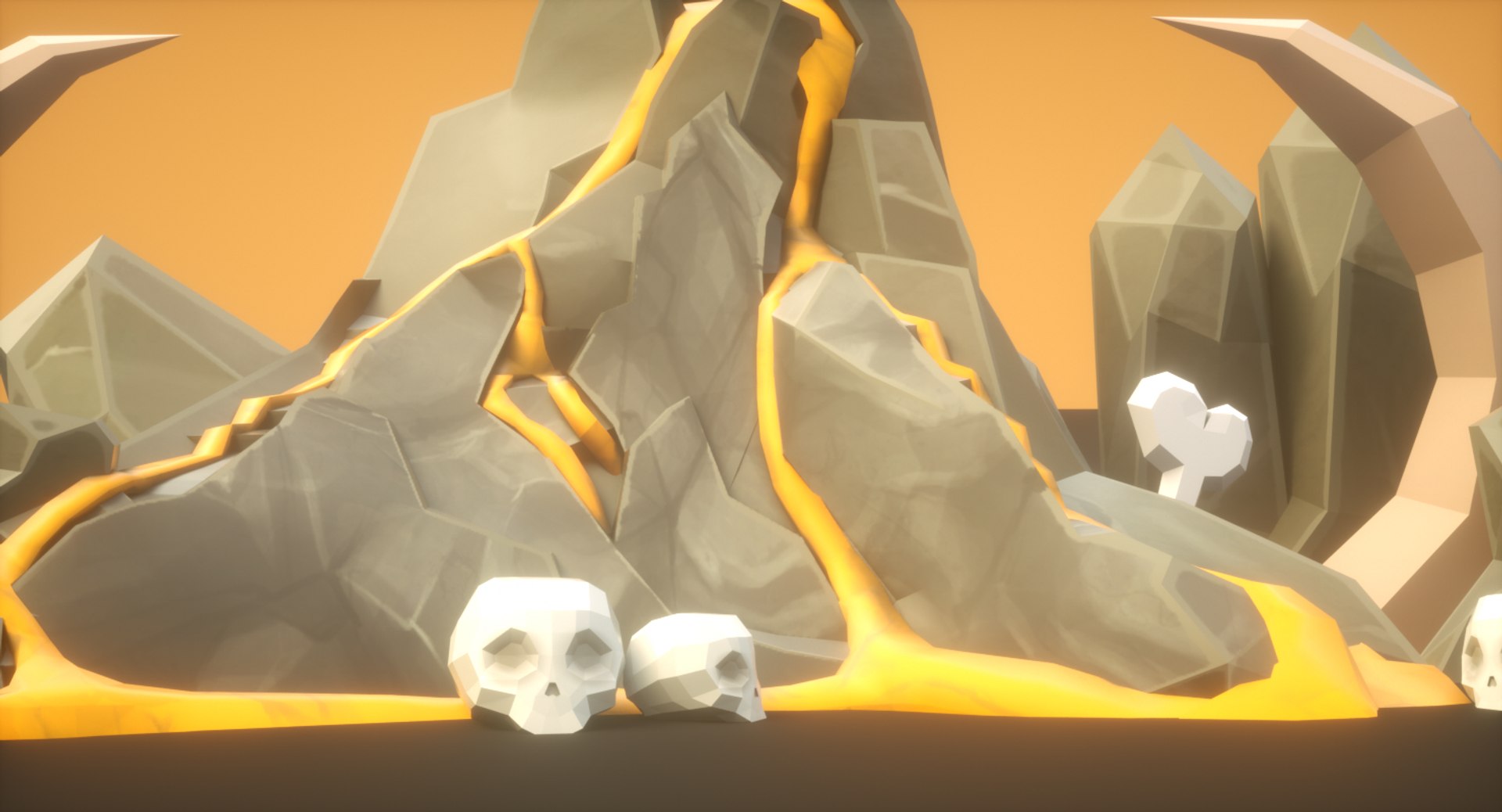 Volcano Rock Cartoon Pack 3D Model - TurboSquid 1399892
