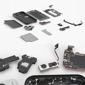 Flagship Smartphone Internals Details Disassembled 3D model