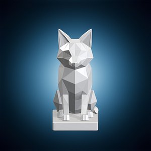3D Geometric Fox Bookend 3D Print Model
