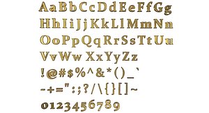 english letters 3D