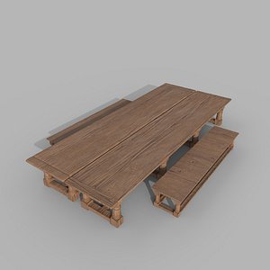 3D table and bench model